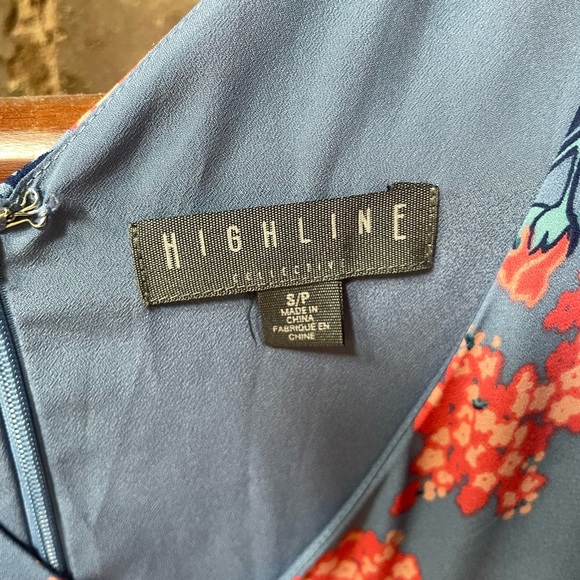 Highline COLLECTIVE pink and blue Floral high-low dress - Picture 3 of 3